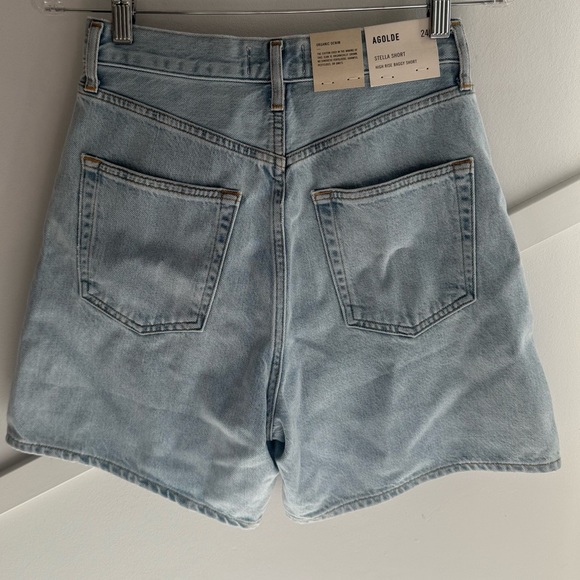 AGOLDE Stella Short Light Blue Denim High Waist Organic Cotton size 24 - Picture 11 of 11